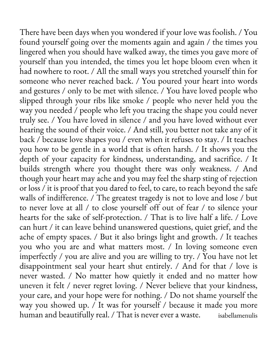 isabellamenulis's tweet image. Loving is never ever a waste.