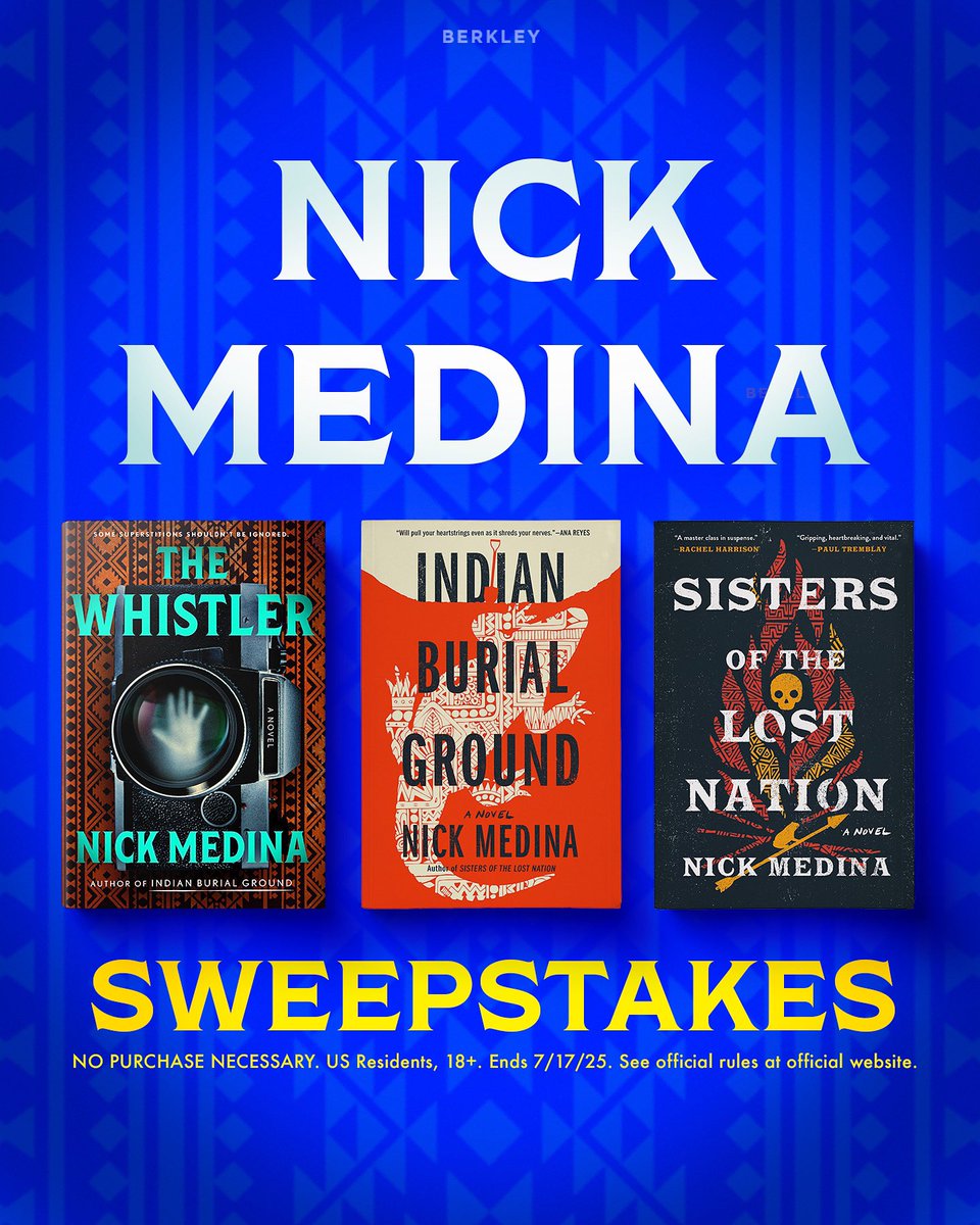 MedinaNick's tweet image. Check it out, my very own sweepstakes. And I want you to win! Enter by July 17.
Enter here: sites.prh.com/nick-medina-sw…
THE WHISTLER arrives September 16, 2025!
Preorder 🙏: penguinrandomhouse.com/books/773236/t…
#NewBookAlert #NewBook #Sweepstakes #Giveaway #HorrorBook #horrorbooks #booktwt