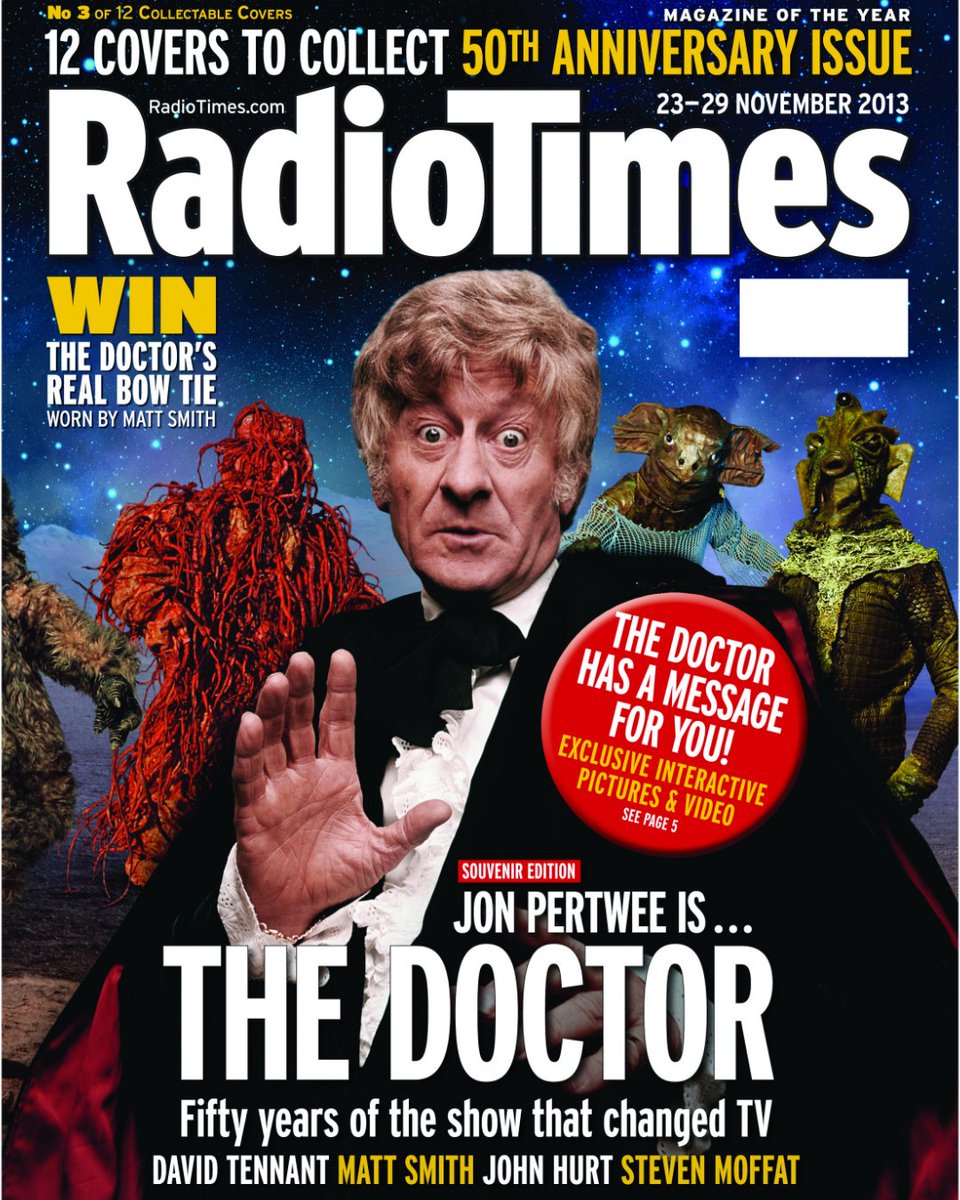 Today we are remembering Jon Pertwee on what would have been his 106th birthday. Jon starred as the third incarnation of the Doctor and first appeared on the cover of Radio Times in January 1970, featuring the first story of his Doctor Who tenure, Spearhead from Space. What's