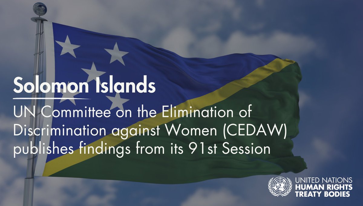 UNTreatyBodies's tweet image. #CEDAW notes progress in #SolomonIslands but urges adoption of broader temporary special measures to advance #GenderEquality. CEDAW calls for action to end intra-family sexual abuse & repeal laws criminalising victims of incest over the age of 15.
ohchr.org/en/press-relea…