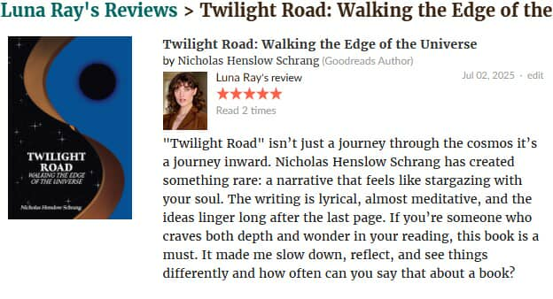 STL_Encore's tweet image. Awesome to see what people think about Twilight Road.  I set out to write something that would allow readers to start a conversation with their deeper selves, as it was something I needed as well.

#amwriting #MondayMotivation