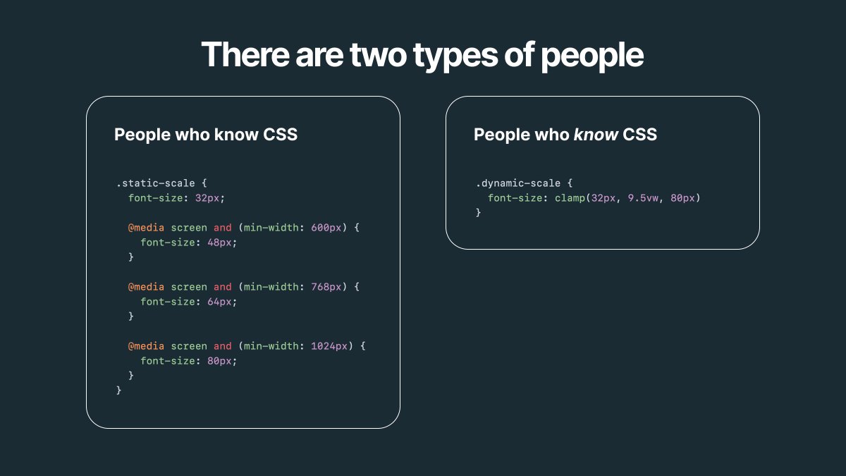 There are two types of people who know CSS... 😄

Which camp are you in? Tag a dev who’d argue the other side

#CSS #WebDev #TwoTypes