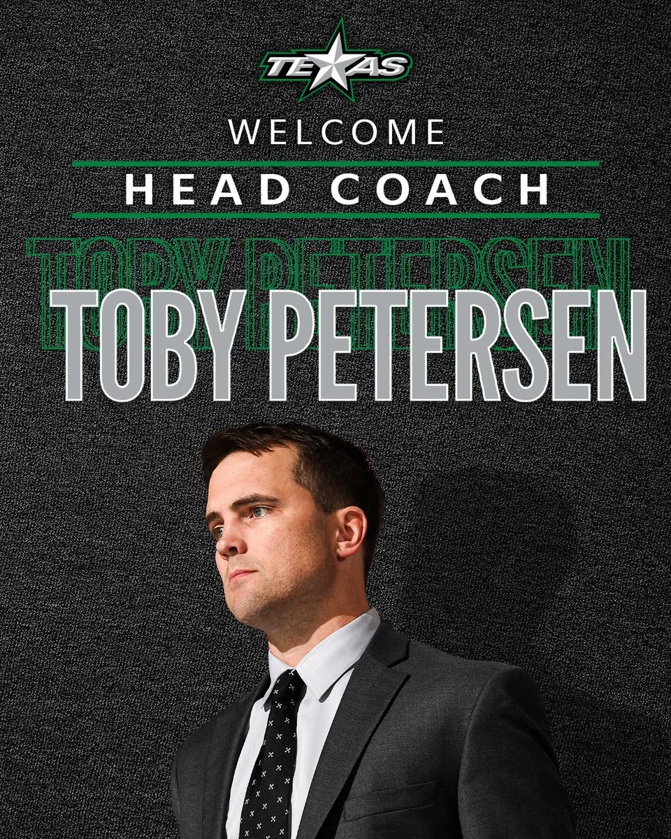 x - Texas Stars (@texasstars) on Twitter photo The <a href="/DallasStars/">Dallas Stars</a> have appointed Toby Petersen Head Coach of the Texas Stars. Travis Morin, Max Fortunus, Ryan Daniels, and Josh Johnson will return to the team and join Petersen's coaching staff.
Join us in welcoming Toby back to Cedar Park! 💫
More: bit.ly/407Dt9v The <a href="/DallasStars/">Dallas Stars</a> have appointed Toby Petersen Head Coach of the Texas Stars. Travis Morin, Max Fortunus, Ryan Daniels, and Josh Johnson will return to the team and join Petersen's coaching staff.
Join us in welcoming Toby back to Cedar Park! 💫
More: bit.ly/407Dt9v