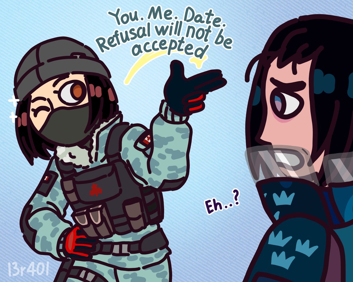 l3r40l's tweet image. I guess this is canon now
#R6S #RainbowSixSiege #R6SX #RainbowSixSiegeX #R6Community #WeR6Community
#Frost #Fenrir #Kapkan