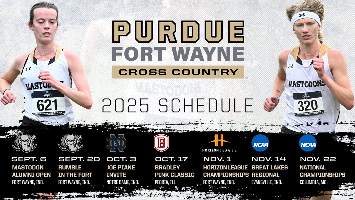 GoMastodons's tweet image. The @MastodonTFXC schedule is out! Multiple chances to see the Mastodons in Fort Wayne this year, including the @HorizonLeague Championships.
🔗 gomastodons.com/sports/mens-cr…
📰 gomastodons.com/news/2025/7/7/…
#FeelTheRumble #HLXC