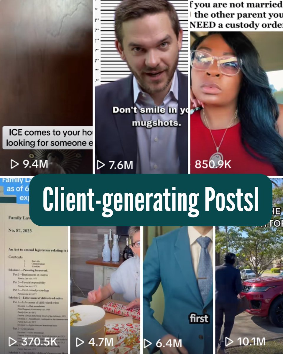 Lawyers don’t have time to create content.
Good.
We do it for them.
🎙️ 1 interview = 546 posts/month
Your 1 hour = Our 40 hours
We turn your expertise into:
✅ Viral videos
✅ Trust-building carousels
✅ Lead-gen offers

DM “ONE HOUR” to see how it works.