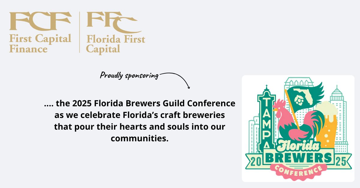First Capital Finance/Florida First Capital (@ffcfc) on Twitter photo Join us at the Florida Brewers Conference July 28-30 in Tampa! Network, learn and connect with FCF/FFC staff about funding your brewery. Register: bit.ly/FloridaBrewers. Questions? Email: answers@firstcapital.org Join us at the Florida Brewers Conference July 28-30 in Tampa! Network, learn and connect with FCF/FFC staff about funding your brewery. Register: bit.ly/FloridaBrewers. Questions? Email: answers@firstcapital.org