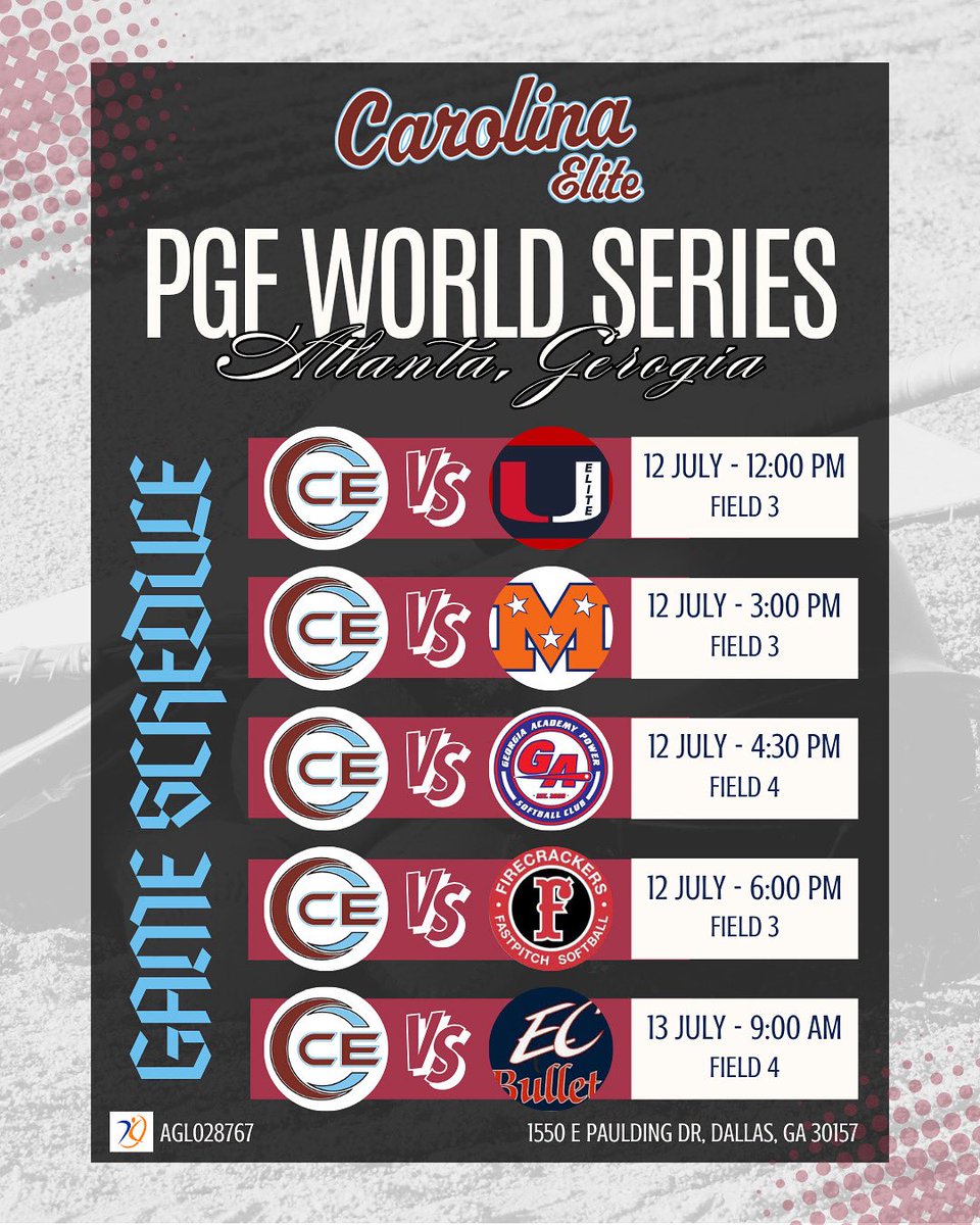 See you in Atlanta this weekend for the <a href="/PGFnetwork/">PGF</a> World Series! If you can’t make it, watch us on <a href="/AGLSoftball/">AthletesGoLive Softball</a> (AGL028767). 
•
•
Be Elite!