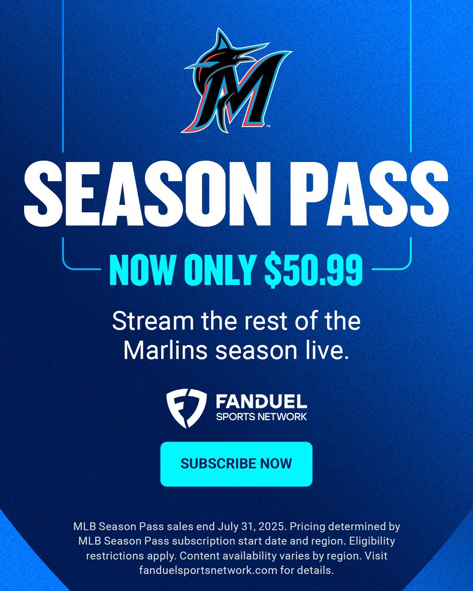 Miami Marlins (@marlins) on Twitter photo A 4-game series in Cincy starts tonight.
Tune in tonight at 7:10 PM on <a href="/FanDuelSN_FL/">FanDuel Sports Network Florida & Sun</a> to watch the Fightin’ Fish take on the Reds!
🔗 fanduelsportsnetwork.com/packages A 4-game series in Cincy starts tonight.
Tune in tonight at 7:10 PM on <a href="/FanDuelSN_FL/">FanDuel Sports Network Florida & Sun</a> to watch the Fightin’ Fish take on the Reds!
🔗 fanduelsportsnetwork.com/packages