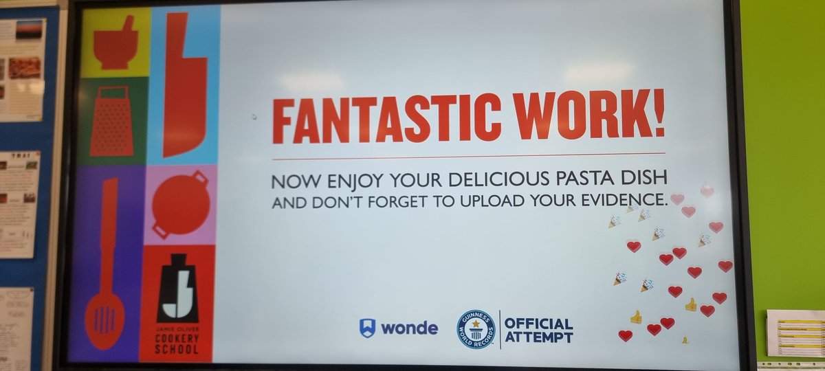 We did it! Guinness world record holder 🥰
So chuffed for my students cant wait to tell them!!
A total of 10,515 people participated worldwide, with the attempt covering six continents, 42 countries, and more than 500 UK schools.
#jamieoliver #GuinnessWorldRecord