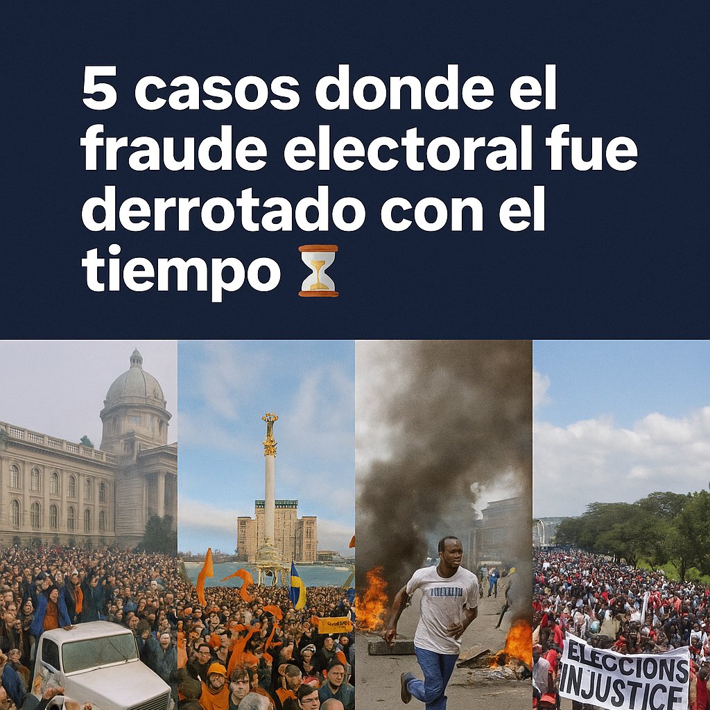 🧵 5 casos donde el fraude electoral fue derrotado con el tiempo 🗳️⏳

En estos países se denunció y demostró fraude en elecciones. Aunque el cambio no fue inmediato, la presión ciudadana, judicial y política terminó imponiéndose.

Abro hilo 👇