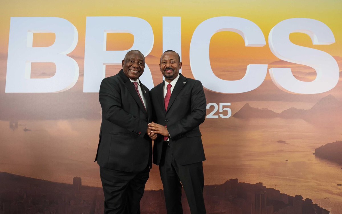Always good to see my brother PM <a href="/AbiyAhmedAli/">Abiy Ahmed Ali 🇪🇹</a>.

During the BRICS Summit we reaffirmed our commitment to strengthening cooperation on continental priorities.
