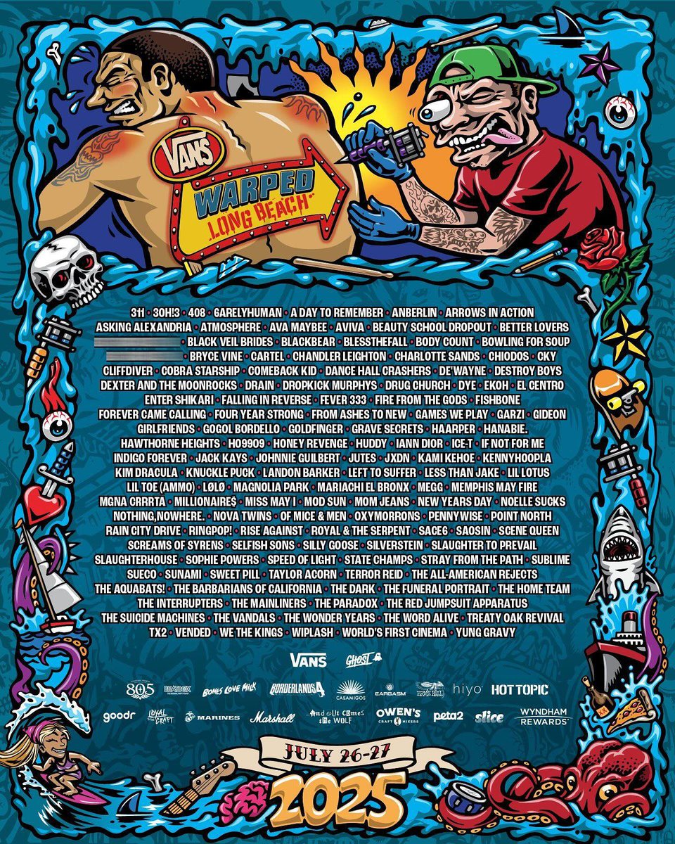 Slinging merch for <a href="/OMandM/">Of Mice & Men</a> at <a href="/VansWarpedTour/">Vans Warped Tour</a> Long Beach later this month! Seeee ya there! 🤝💪