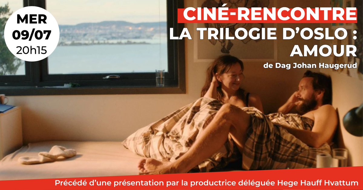 Cinema_ARVOR's tweet image. 📢Au #CinéArvor un ciné-rencontre autour du film "La trilogie d'Oslo : Amour" en présence de la productrice Hege Hauff Hvattum
🔸Sur un ferry qui les ramène à Oslo, Marianne médecin, retrouve Tor infirmier dans l'hôpital où elle exerce...
#Rennes @Pyramide_Films @LeCinemaestmort