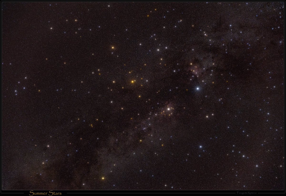 This eve, at midnight, in a dark area, under the clear summer sky, you can observe our Milky Way and one of the most prominent constellations, Cygnus, shown in my image below. #stars