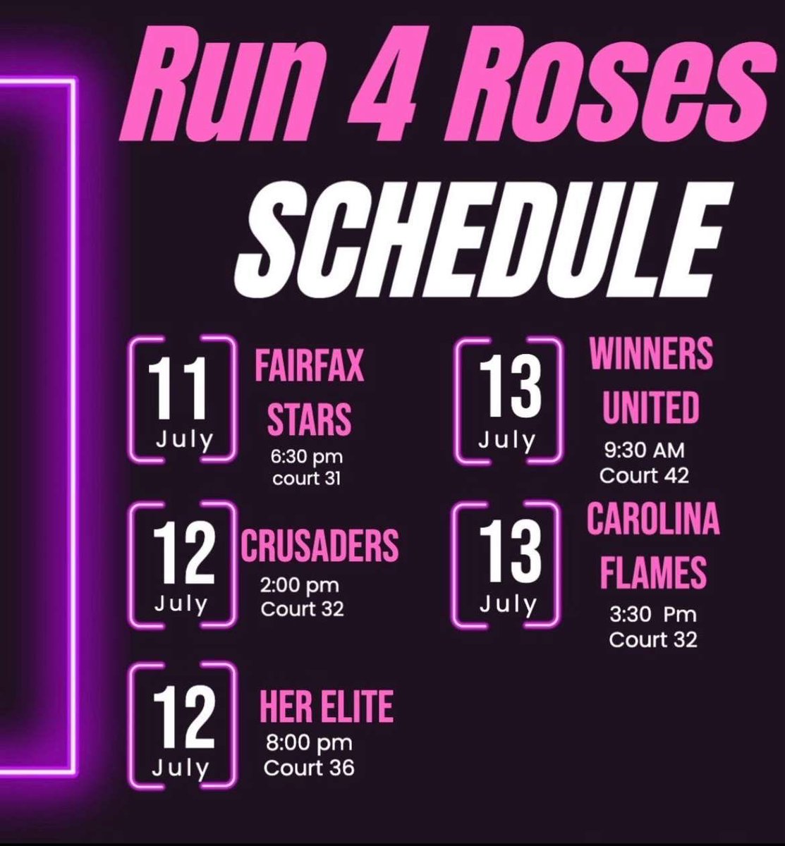 EYCL Session #3 Schedule!!