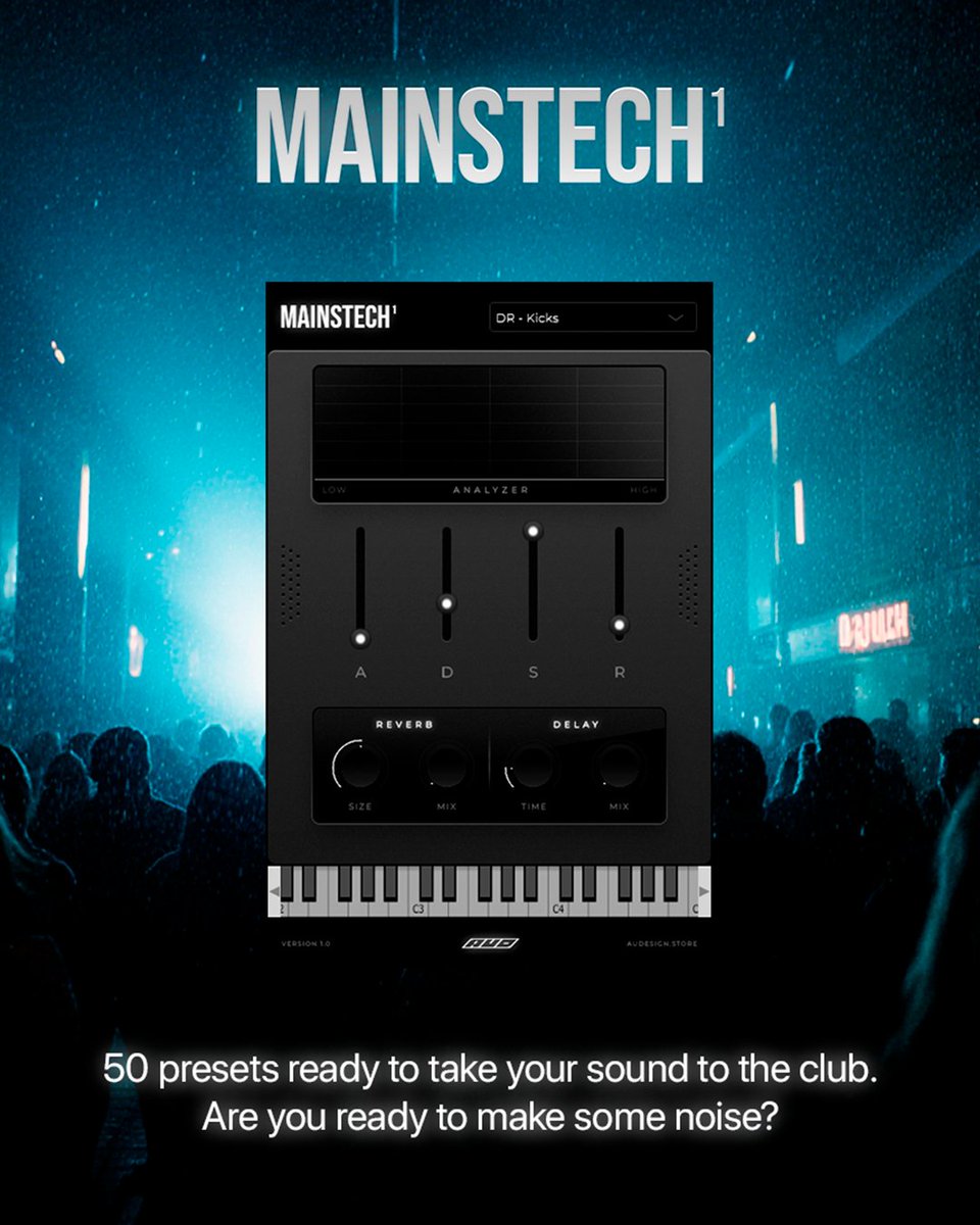 Step into the sound of the underground with Mainstech 1, a premium VST plugin crafted exclusively for Tech House producers 🔊

Featuring 50 expertly crafted presets inspired by the leading names in the Tech House scene.

audesign.store/products/mains…