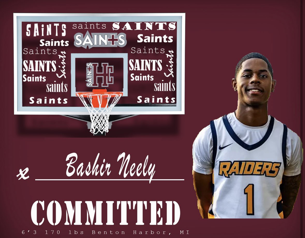 🚨NEW COMMITMENT🚨

Saints fans, please welcome <a href="/Bashir245/">Bashir Neely</a> to the Holy Cross College Men’s Basketball program. Bashir comes to HCC after two seasons with <a href="/GRCCBasketball/">GRCC Men's Basketball</a>.🏀 ‼️