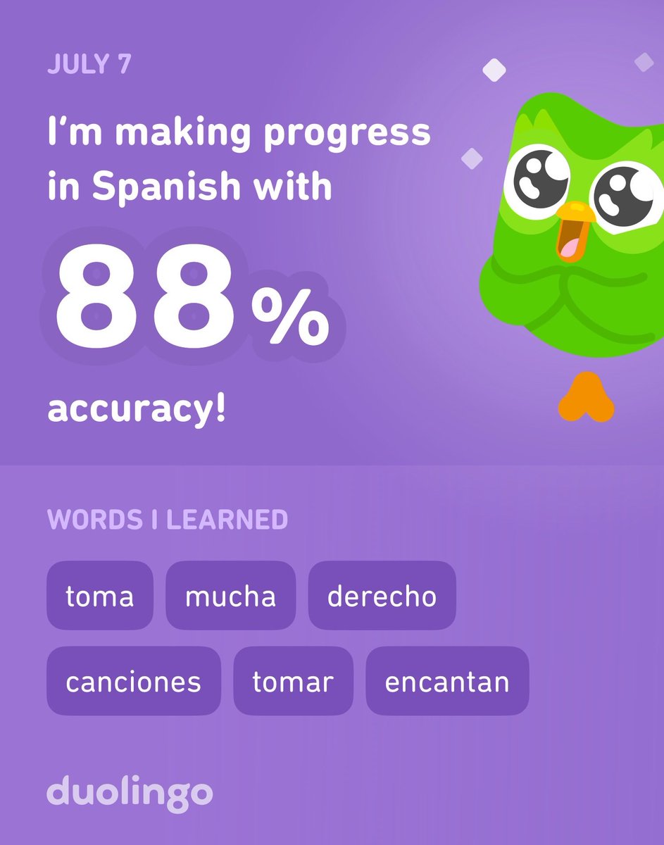 I’m learning Spanish on Duolingo! It’s free, fun, and effective.