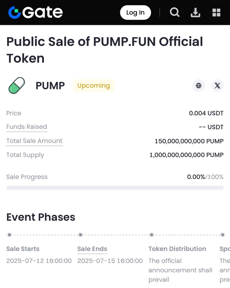 🚨ALERT: PUMPFUN SALE PAGE IS LIVE

gate.com/pumpfun-sale