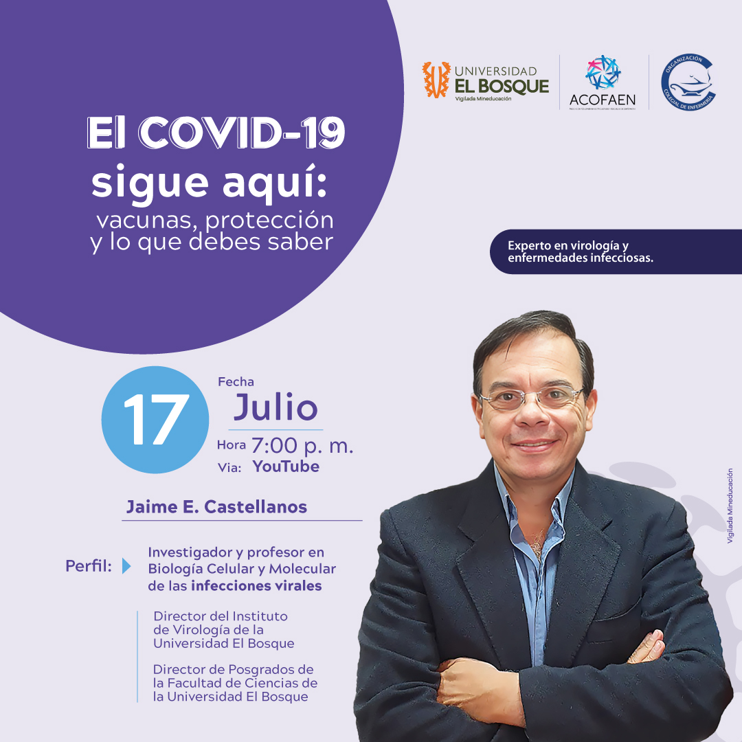🦠El COVID-19 no se ha ido… ¿Qué tanto sabes sobre vacunas, variantes y protección?

🔍Conéctate a esta charla para informarte desde la evidencia.

🔗Inscríbete aquí: forms.office.com/r/hMnMaDgeyi

🤝Participan: <a href="/U_ElBosque/">Universidad El Bosque</a>, <a href="/ACOFAEN/">ACOFAEN</a> y <a href="/EnfermeriaOCE/">ORGANIZACIÓN COLEGIAL DE ENFERMERÍA - COLOMBIA</a>.