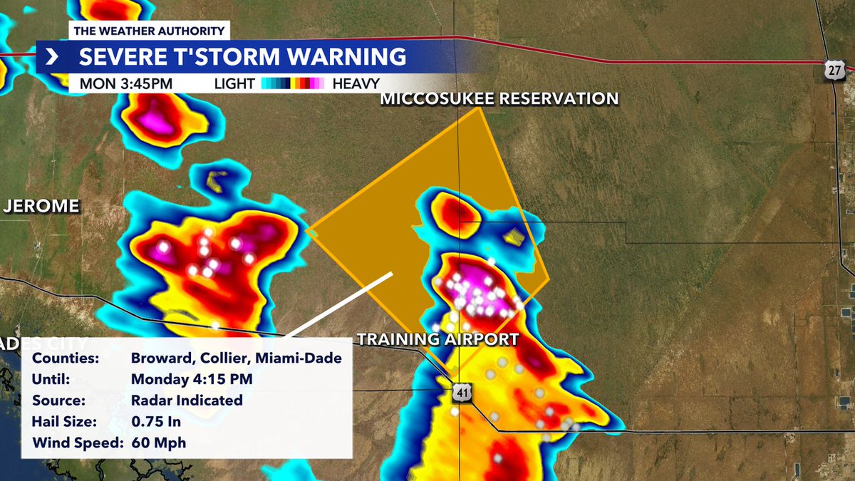 *SEVERE T'STORM WARNING* issued for Broward, Collier, Miami-Dade County until 7/07 4:15PM. Track storms with Southwest Florida's @WINKNews Live Doppler 3X: winknews.com/weather/