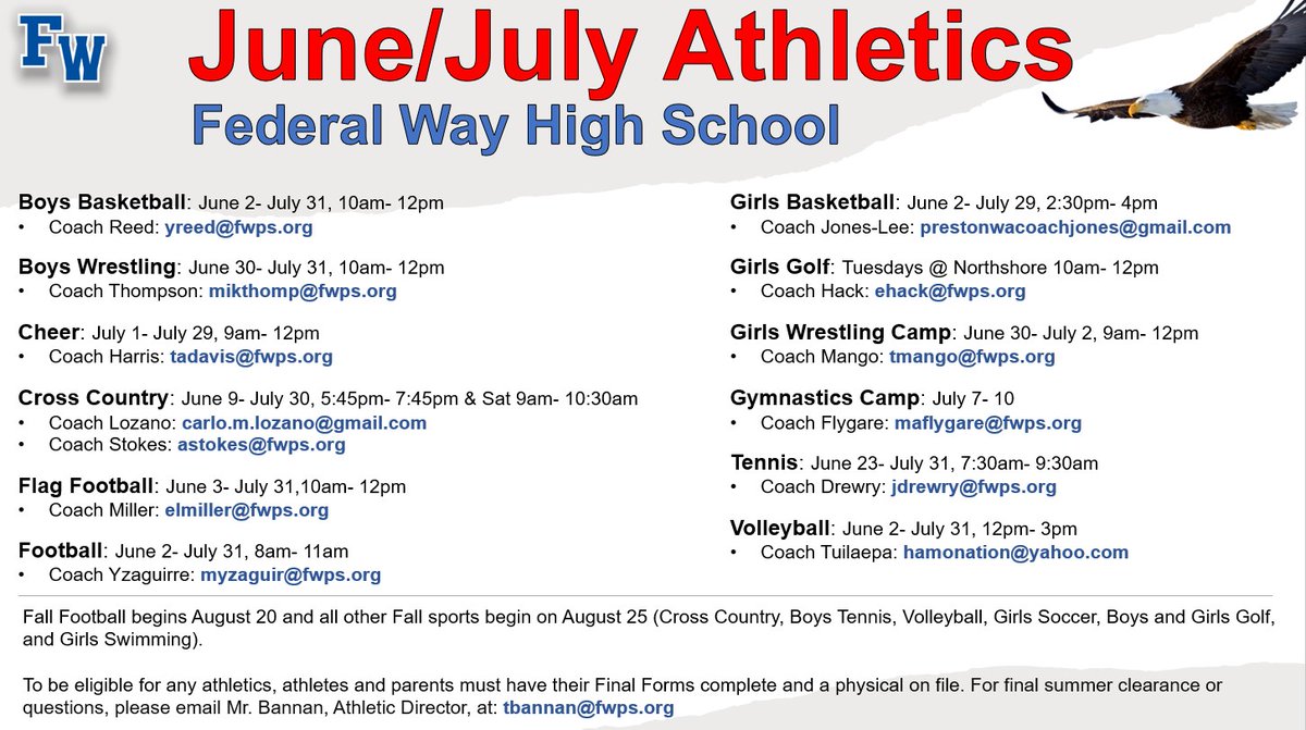 June/July Athletics