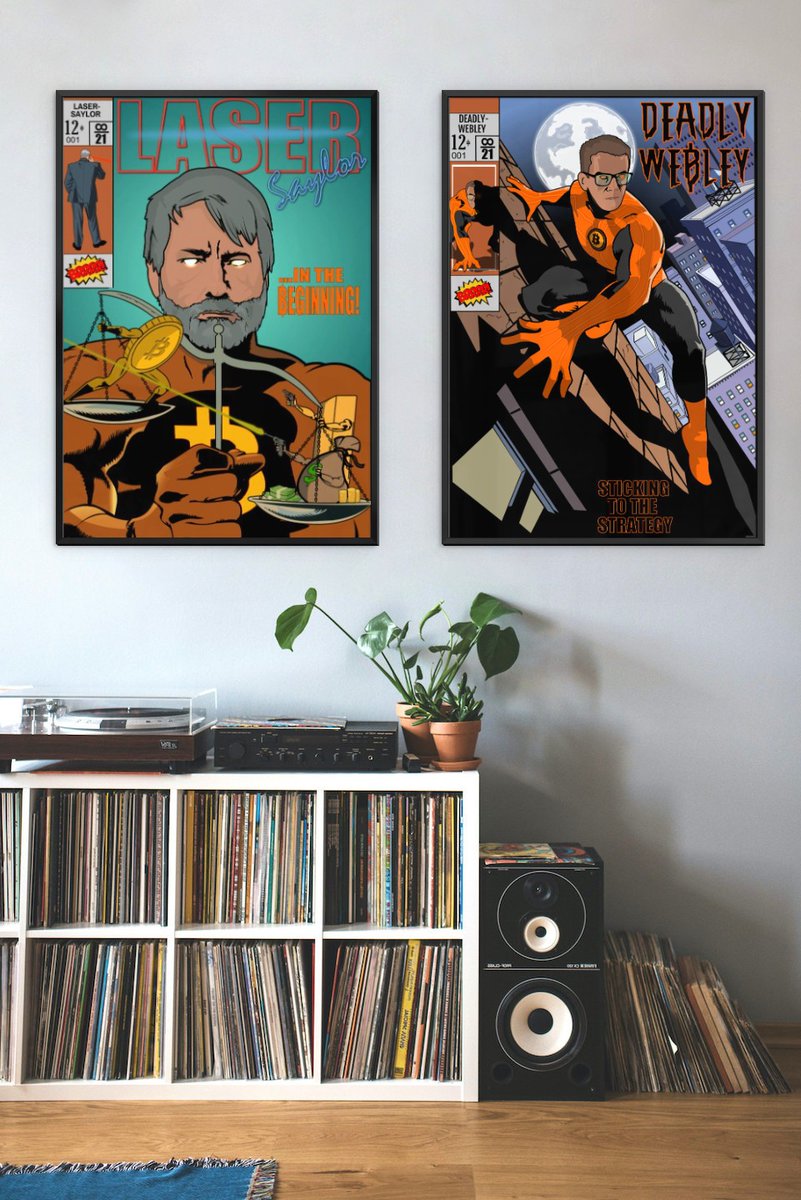 BitcoinCartoon_'s tweet image. You can't have Laser Saylor hanging on your wall, without trusty sidekick Deadly Webly next to it.. 🙂
🧵