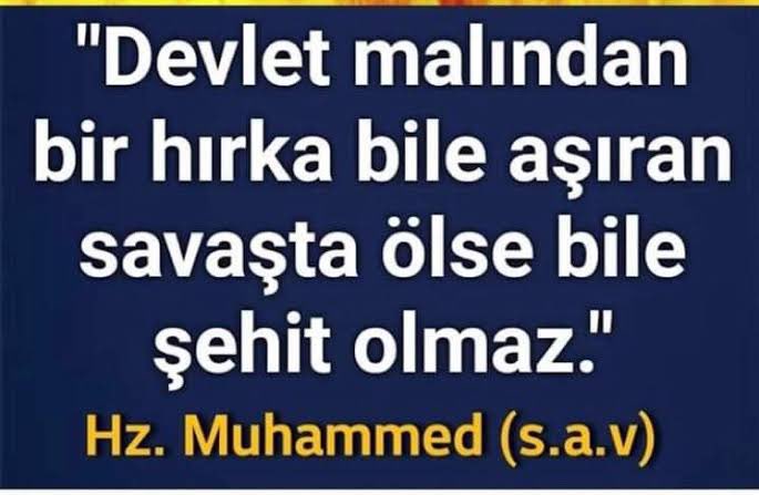 Ülke neden ekonomik krizde,Hırsızlar ve doymak bilmeyen BAZI iş adamı,bürokrat ve siyasiler yüzünden.Allah milletin,devletin malına göz dikenleri, iki Cihanda Perişan eylesin.
Hırsızlık kapılarının kapatılması,alımların, şeffaf ihalelerin yapılması için hemen yasal düzenleme…