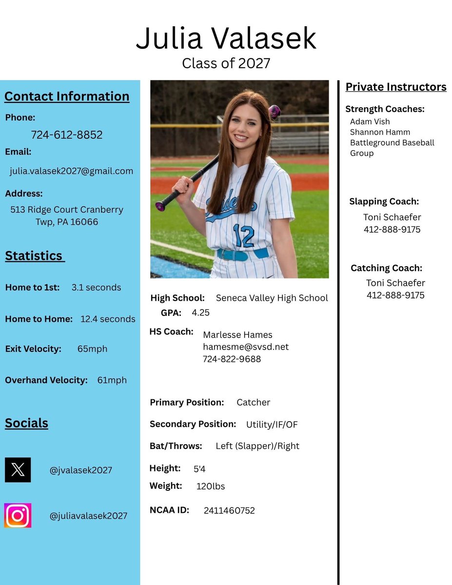 jvalasek2027's tweet image. Thank you @ToniSBPitt for making me this player profile!!