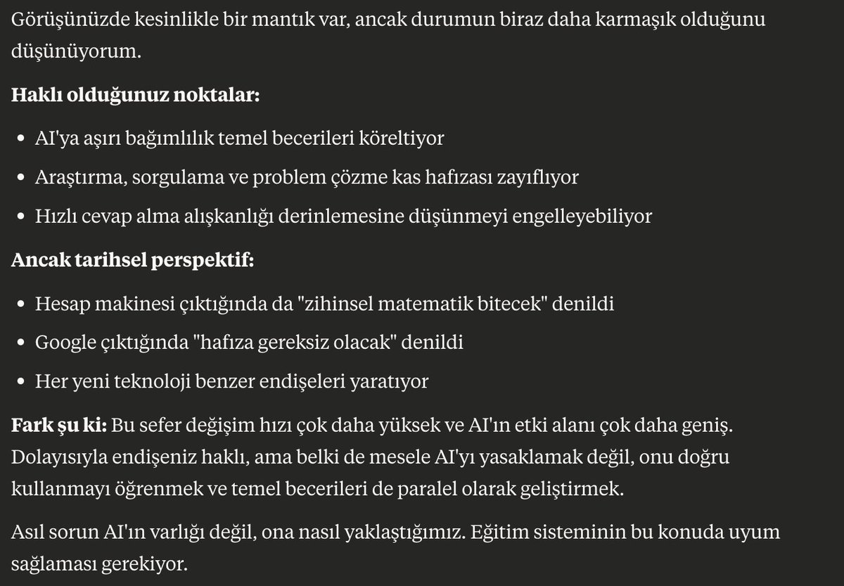 AycanB's tweet photo. bunu da tekrar yapay zekaya sordum ve cevap 👇👇👇 https://t.co/5aj6x8Wq2V