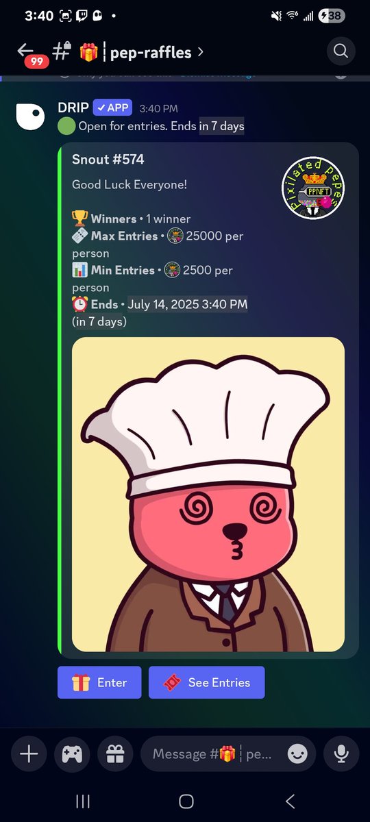 New Raffles Up!

Make sure to join in for your chance to win and join some fire communities!

PRIZES👇👇👇
<a href="/Nifty_Island/">Nifty Island 🏝</a> pistol / <a href="/SnoutBears/">Snout Bears NFT</a> / <a href="/bearandbullnft/">The Bear And Bull NFT</a> Phase 2!

PPNFT!