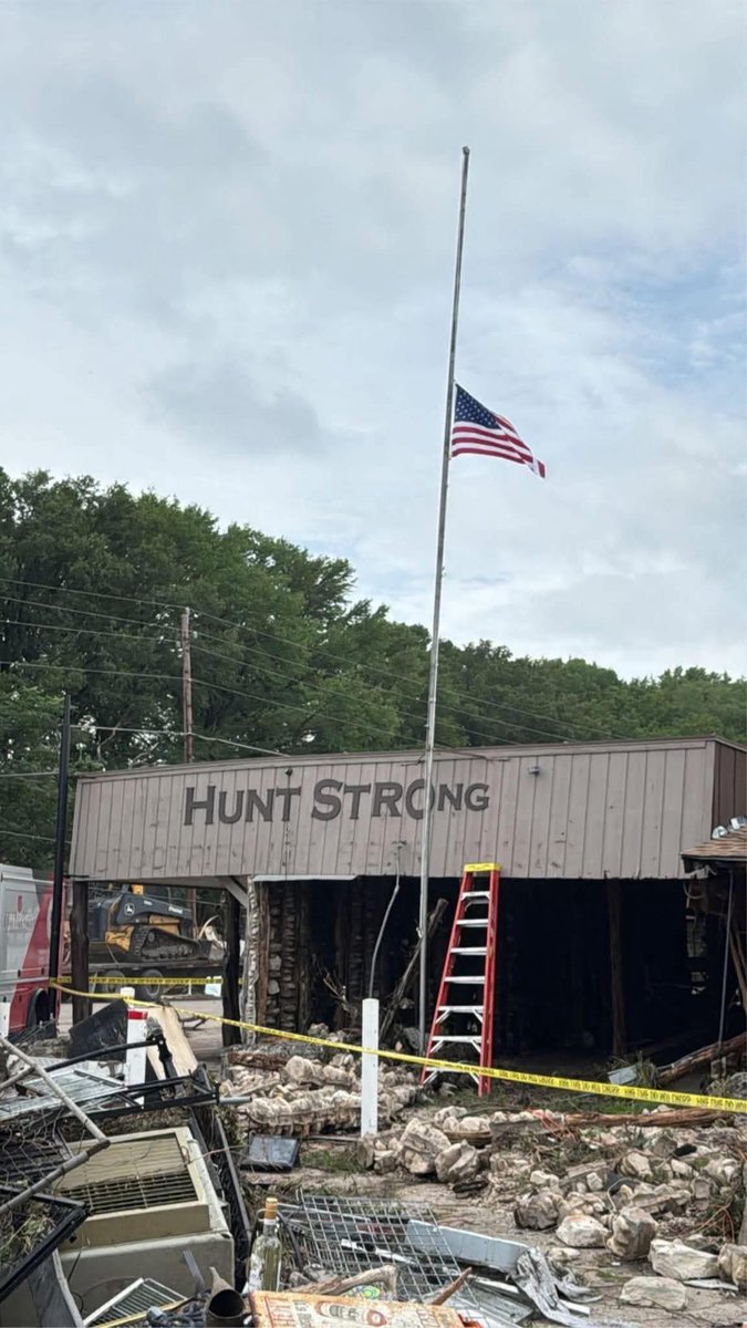 Hunt Texas is one of the strongest communities I have ever been around, already doing clean up and helping each other out, no whining or crying just roll up the sleeves and get to work. #huntstrong #kerrunited #kerrflood