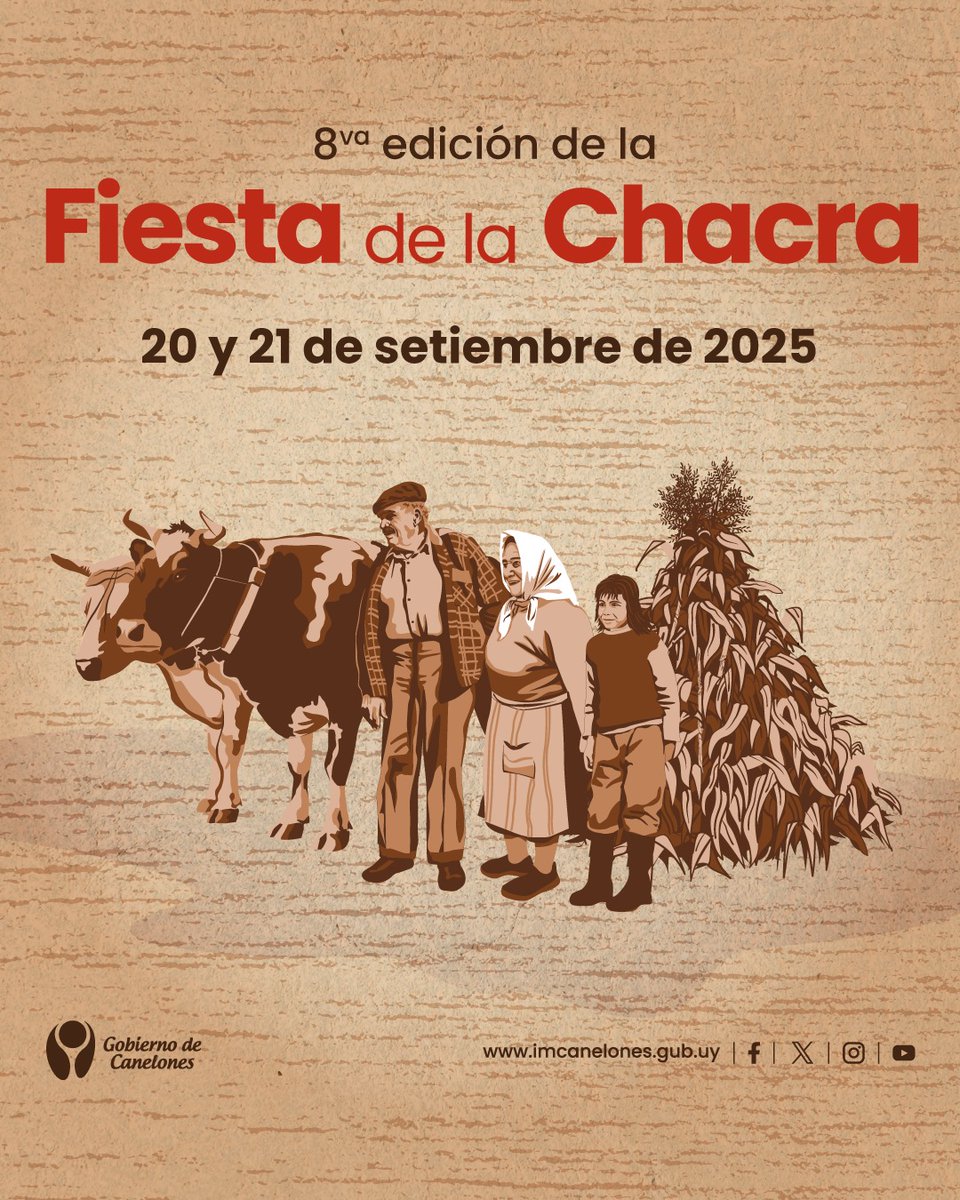 🌾El sábado 20 y domingo 21 de setiembre se celebrará una nueva edición de la Fiesta de la Chacra en el Centro Educativo Rural de San Jacinto, ubicado en Ruta 7 km 56.700.

➕Info➡️ imcanelones.gub.uy/noticias/canel…