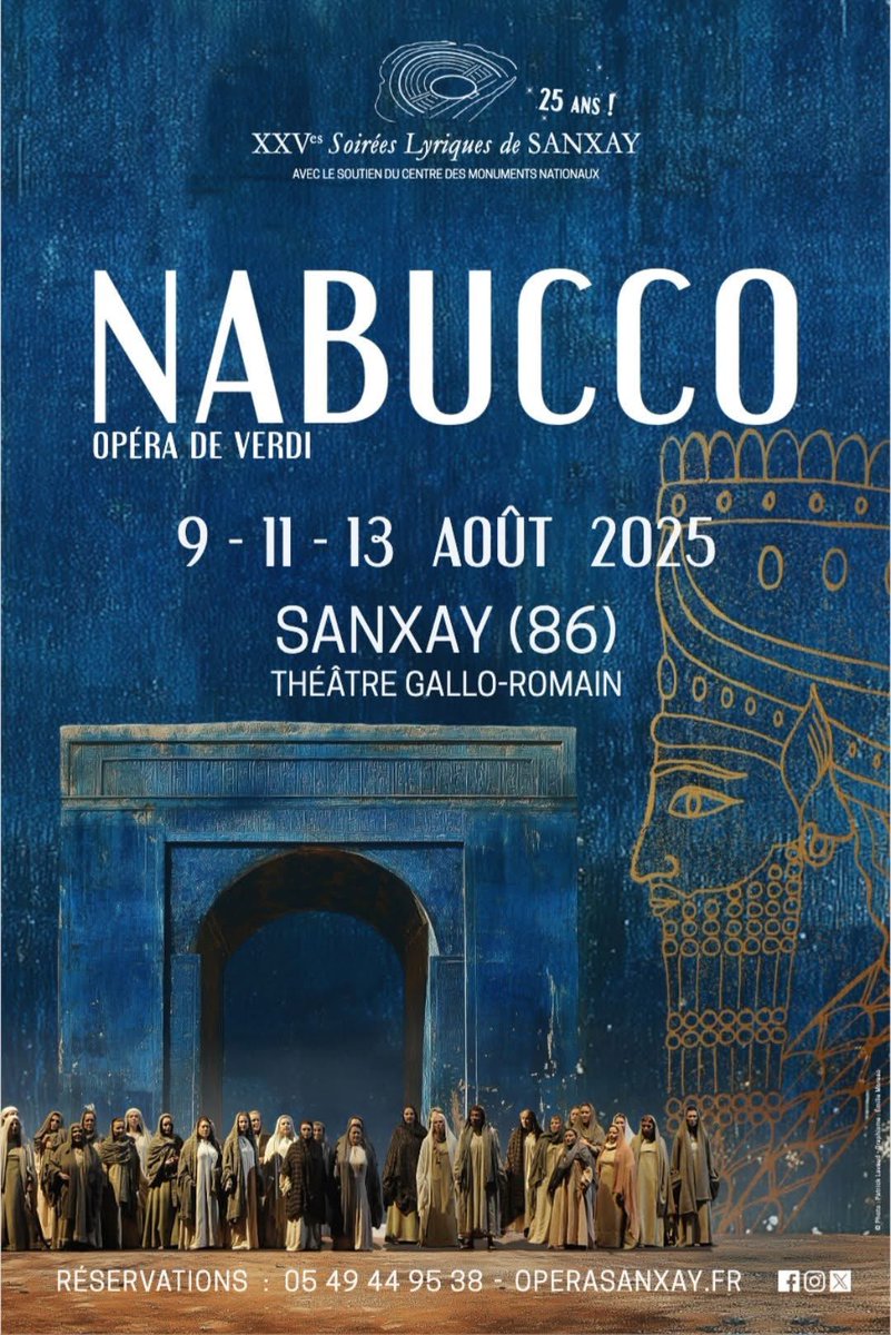 JacquesBrouleau's tweet image. A ne pas manquer cet été !
« NABUCCO » Opéra de Verdi, les 9-11-13 août à Sanxay.
Pour en savoir plus :
👉 operasanxay.fr/portfolio/