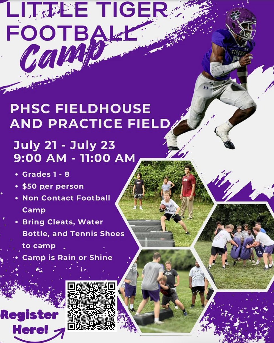 Little Tiger Football Camp
1st - 8th Grade

docs.google.com/forms/d/12TbVH…