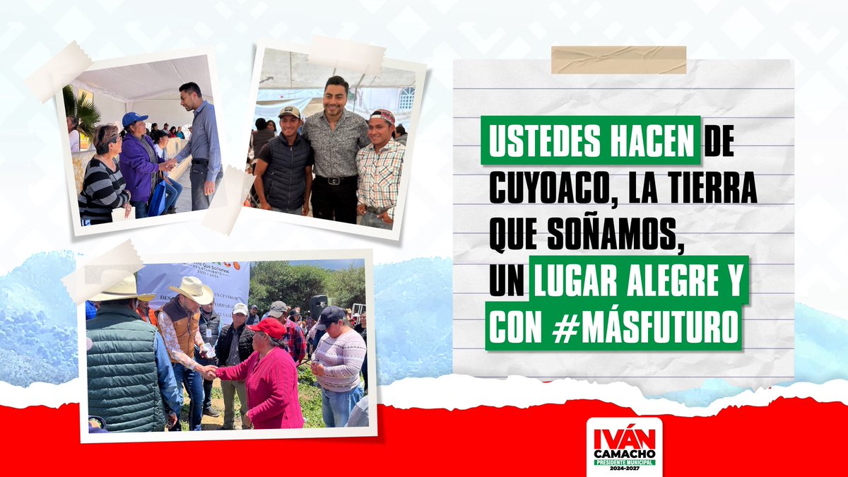 Ustedes hacen de <a href="/SoyCuyoaco/">Cuyoaco</a> lo que es hoy: #LaTierraQueSoñamos⛰️, un lugar de alegría, de tradiciones y de trabajo en equipo. 🙌🏼

Seguimos construyendo un Municipio con más oportunidades y #MásFuturo 👩‍🎓🧑‍🦳👧👦 para todas las familias.
