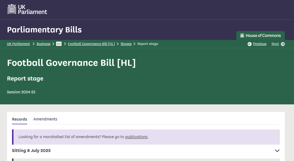 Football Governance Bill has final day in the House of Commons tomorrow.