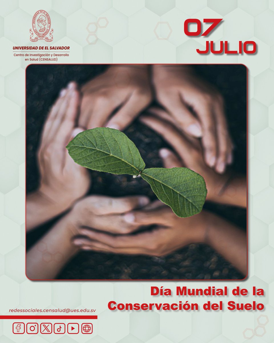 La tierra es un recurso fundamental para la vida, por ello cada 07 de julio se celebra “El día mundial de la Conservación del Suelo”, para crear conciencia sobre la importancia de proteger y cuidar el suelo.

#censaludues #conservacióndelsuelo  #Medio  #DiaMundialDelSuelo #ues