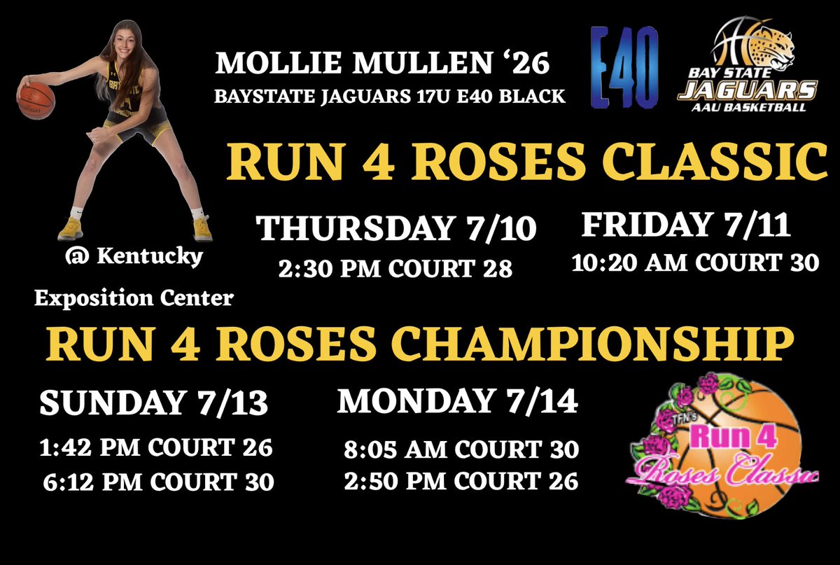 molliemull4's tweet image. Last AAU tournament ever😢 Can’t wait to finish it off with my Jags fam in Louisville, Kentucky! 🖤💛