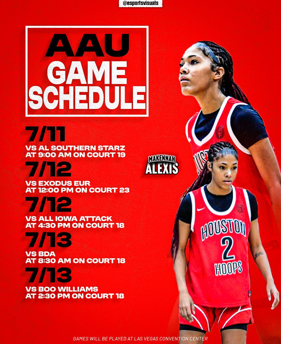 Coaches, here is my schedule for session lll in Las Vegas!!