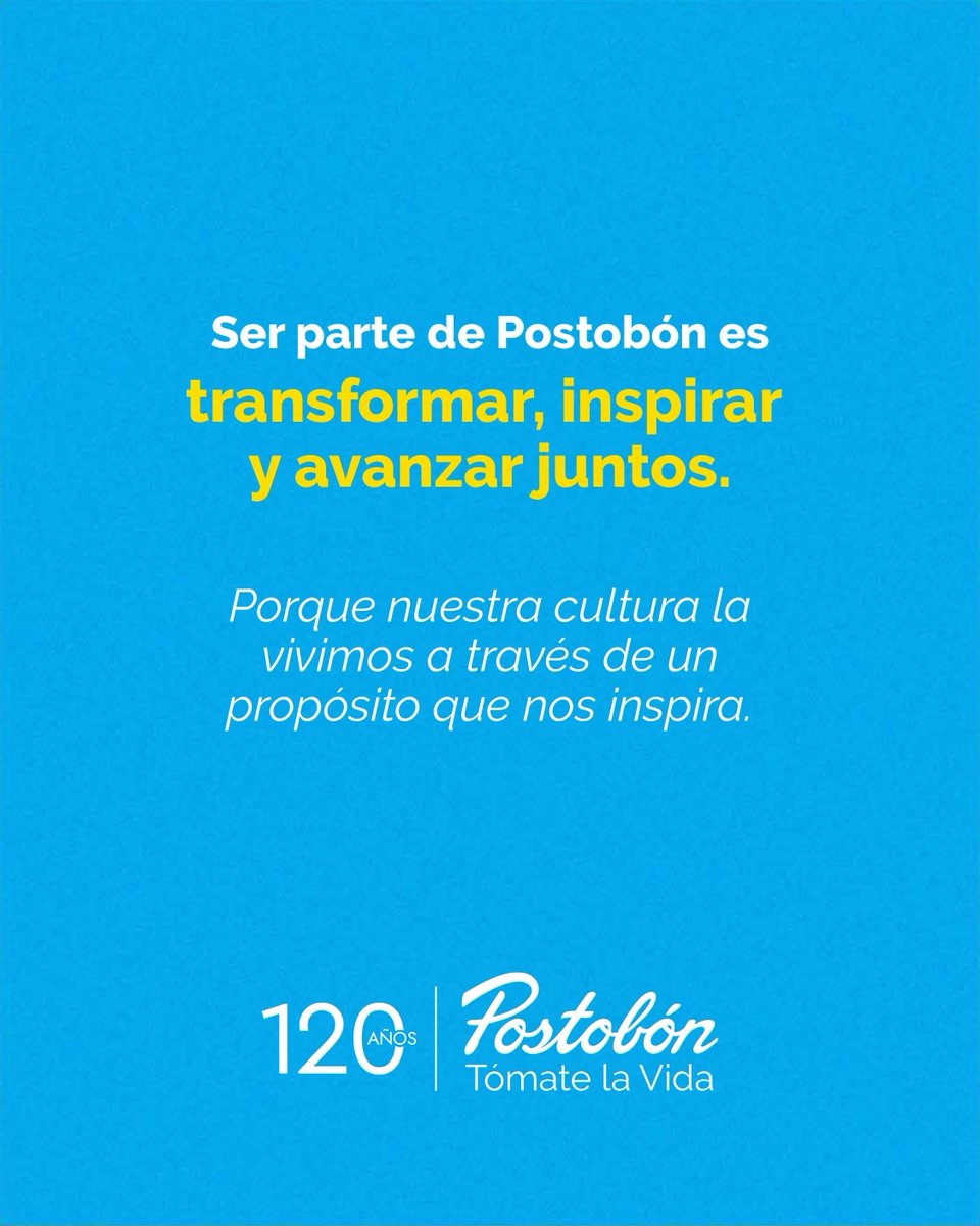 En Postobón, tomarnos la vida es más que un propósito: es una forma de trabajar, crecer y transformar.

Aquí el talento florece, las ideas se convierten en acción y cada persona cuenta. Porque lo que hacemos es importante, pero cómo lo hacemos lo es aún más: con propósito,