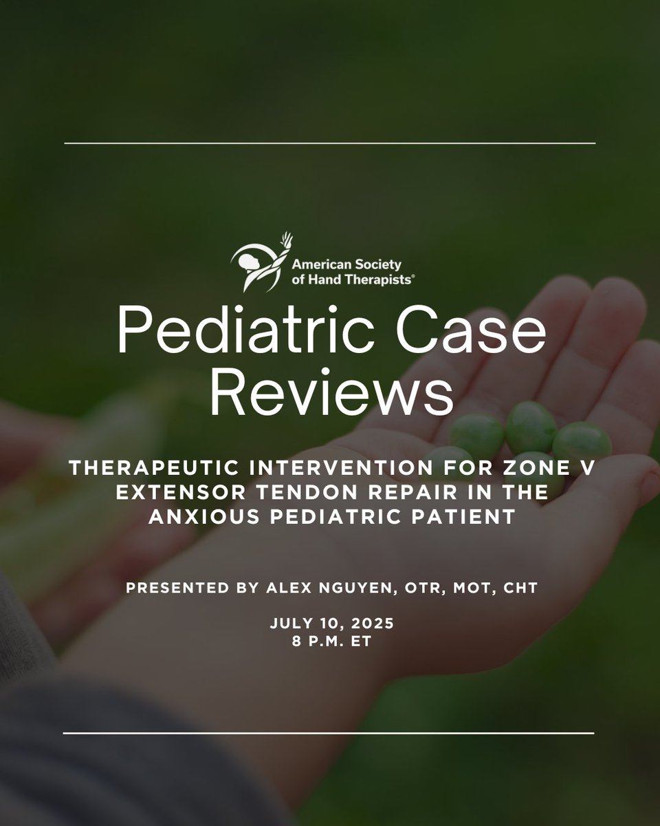 Save your seat for our next ASHT Pediatric Case Review — offering 1 FREE CE hour for each monthly session!

July 10 | 8 p.m. ET

FREE to members

🔗 Learn more: ow.ly/wEKS50WkOCt