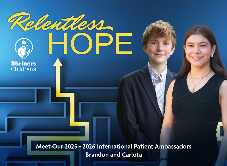 ShrinersChicago's tweet image. We are thrilled to introduce our 2025-2026 International Patient Ambassadors, Carlota and Brandon, and share their incredible stories with you. Watch the video at ow.ly/OPHP50WlVam and join us in welcoming them!