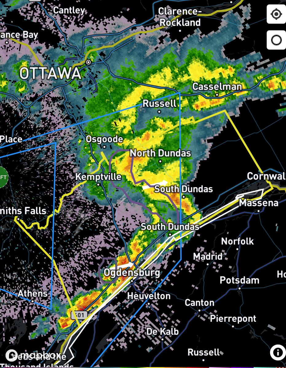#ONStorm #ONwx TORNADO WARNING ENDED

The storm that prompted the earlier tornado warning from Environment Canada has weakened substantially in the last 10-15 minutes.

And as a result, the tornado warning has been downgraded to a severe thunderstorm warning. The main risk at