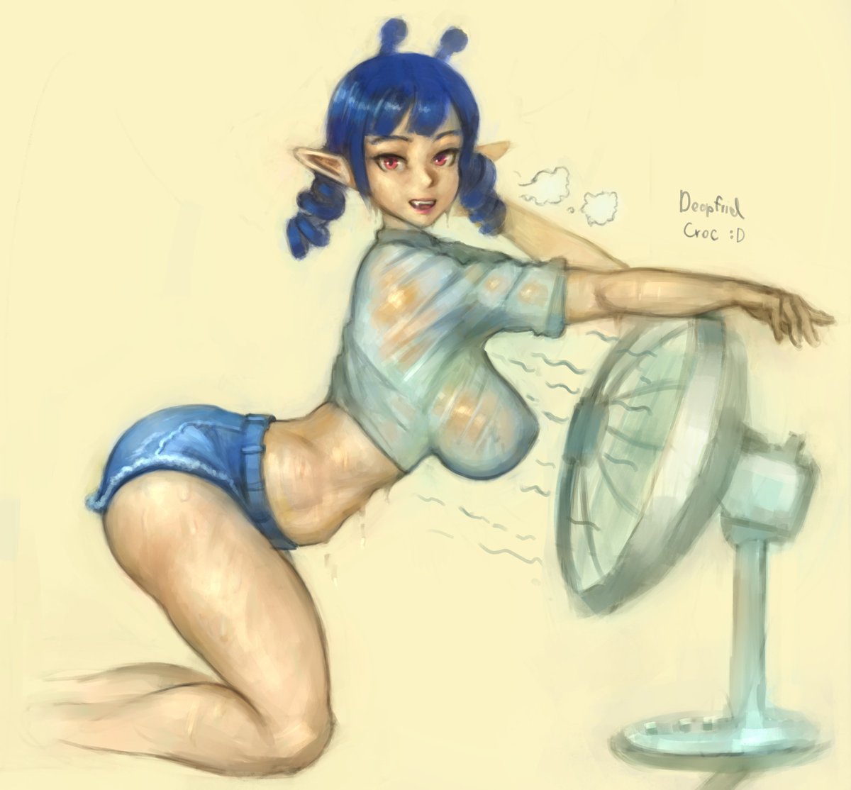 deepfriedcroco's tweet image. Summer is way too hot for Dizzy.
#Dizzillust