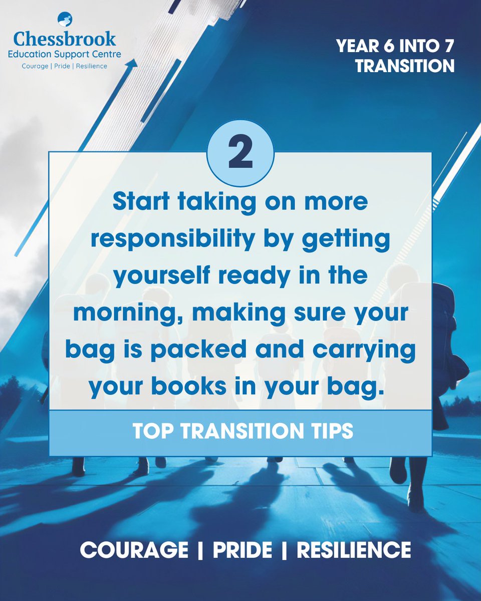 Chessbrookesc's tweet image. We continue to spread our &apos;Transition Top Tips&apos; as Year 6 students continue to prepare for the next stage in their education.🪜

With a few weeks remaining of the term, use the time to get into good morning routines.