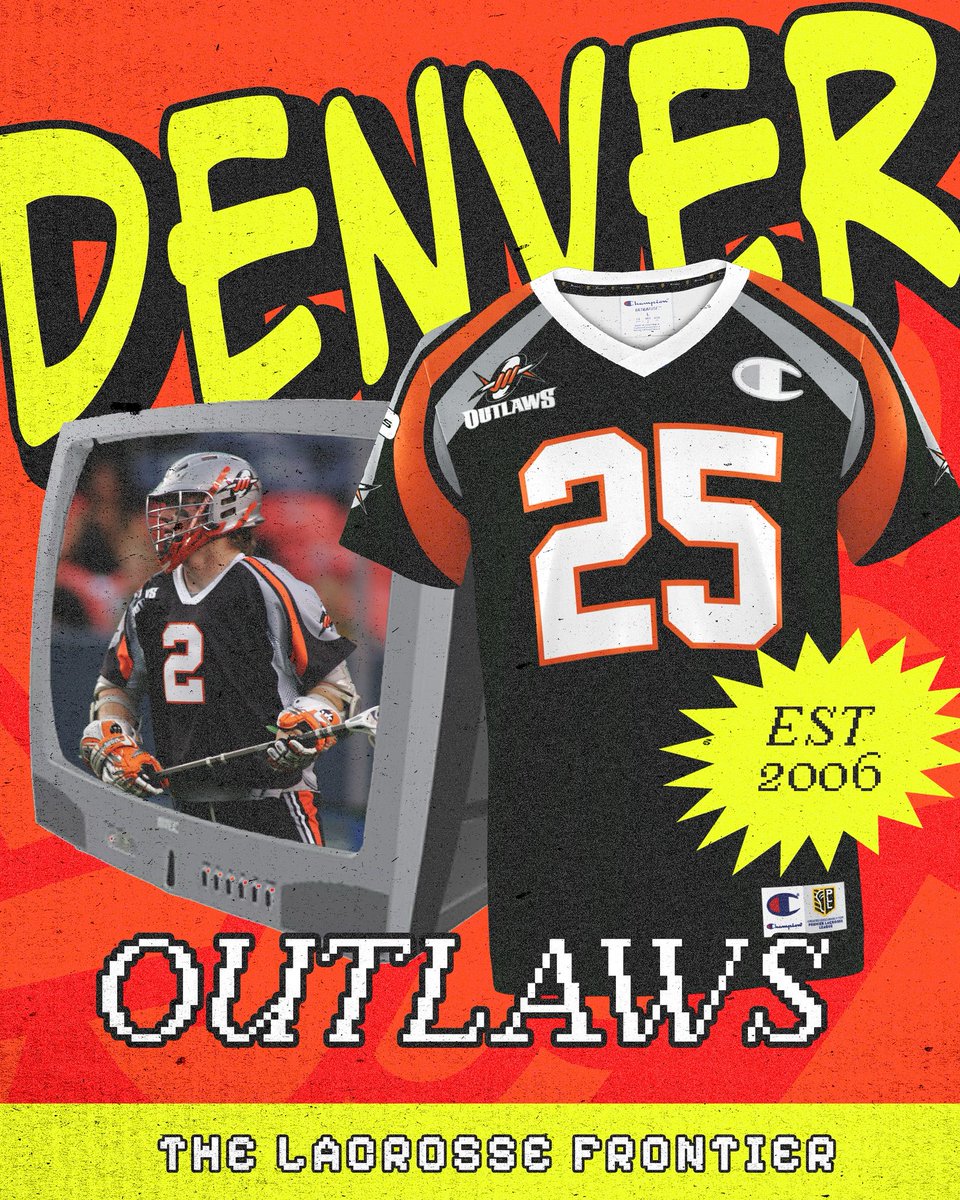 Denver Outlaws (@denveroutlaws) on Twitter photo EST. 2006 🤠
The 2025 Denver Outlaws Throwback Jerseys are on SALE NOW: shop.premierlacrosseleague.com/collections/th… EST. 2006 🤠
The 2025 Denver Outlaws Throwback Jerseys are on SALE NOW: shop.premierlacrosseleague.com/collections/th…