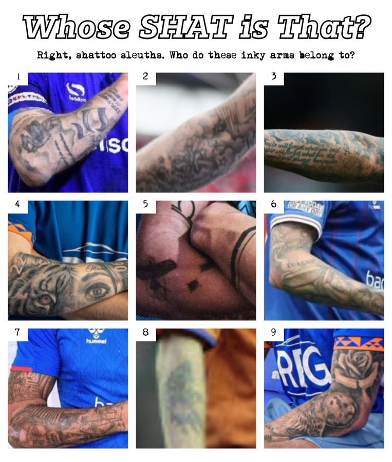 Shatics's tweet image. Whose Shat is That?
First to name all nine inky arms will be crowned the Inkredible Pervert of the Season at the Shatics End of Season Awards 2026.
Good luck.
Want more random #oafc shite like this? Back the fanzine fundraiser at: tinyurl.com/yucnyrr7