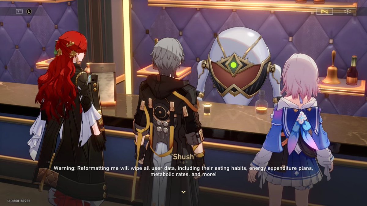 optdentity's tweet image. Since it’s cannon that Himeko does repairs on Shush in the home decor event. I like to think she tries to reverse engineer Shush’s program to understand how Void Archives got it work again but VA probably has a fail safe system that just messes around with her lmaooo 😭